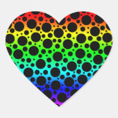 Rainbow Random Polka Dots Stickers Labels (Vorderseite)