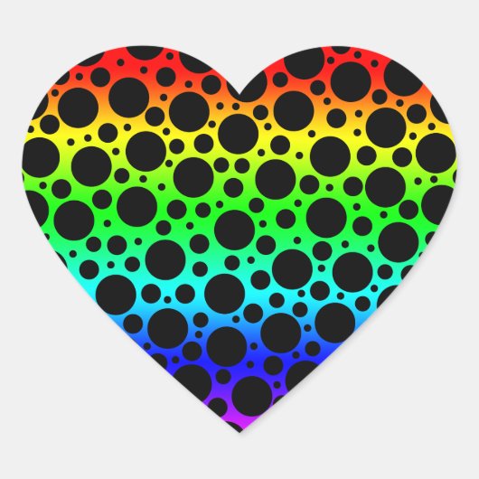 Rainbow Random Polka Dots Stickers Labels (Vorderseite)