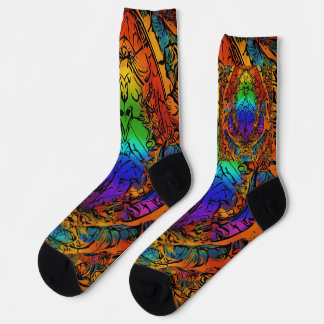 "Rainbow Raptor Print" Socken