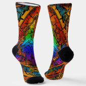 "Rainbow Raptor Print" Socken (Gewinkelt)