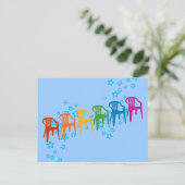 Rainbow-Rasenstühle Postkarte (Stehend Vorderseite)