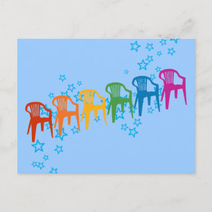 Rainbow-Rasenstühle Postkarte