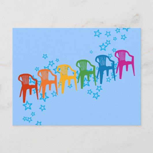 Rainbow-Rasenstühle Postkarte (Vorderseite)
