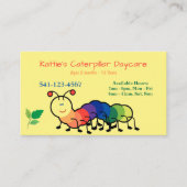 Rainbow Raupe Daycare Business Cards Visitenkarte (Vorderseite)