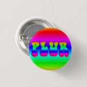 Rainbow Rave "PLUR" Button (Vorne & Hinten)