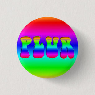 Rainbow Rave "PLUR" Button