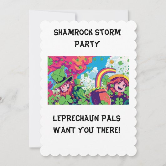 Rainbow Rave Time Kiddies St. Patrick's Invitation Einladung (Vorderseite)