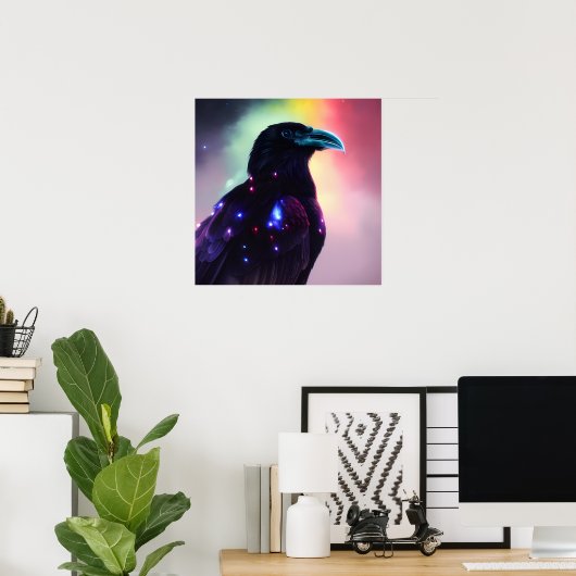 Rainbow Raven Poster (Heimbüro)