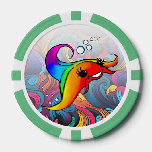 Rainbow Ray Poker Chip (Vorderseite)