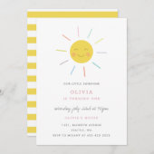 Rainbow Rays Kindergeburtstagsfeier Sonnenschein Einladung (Vorne/Hinten)