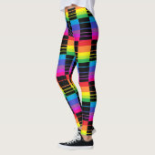 Rainbow-Rechtecke-Leggings farbenfrohe Stretch-Pfl Leggings (Links)
