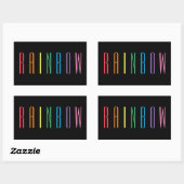 RAINBOW-Rectangle-Aufkleber / Schwarz Rechteckiger Aufkleber (Blatt)