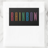 RAINBOW-Rectangle-Aufkleber / Schwarz Rechteckiger Aufkleber (Tasche)