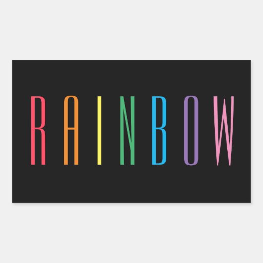 RAINBOW-Rectangle-Aufkleber / Schwarz Rechteckiger Aufkleber (Vorderseite)