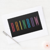 RAINBOW-Rectangle-Aufkleber / Schwarz Rechteckiger Aufkleber (Umschlag)