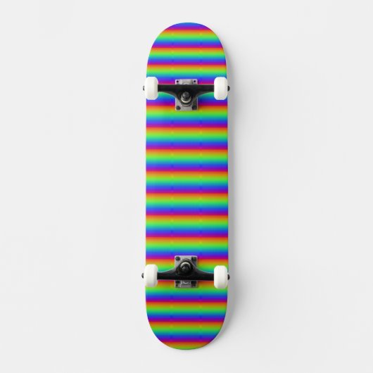 Rainbow Red Orange Yellow Green Lila Art Skateboard (Vorderseite)