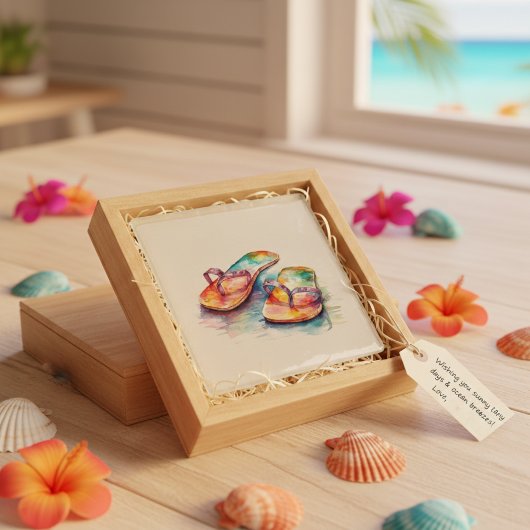 Rainbow Reef Flip Flops Glasuntersetzer