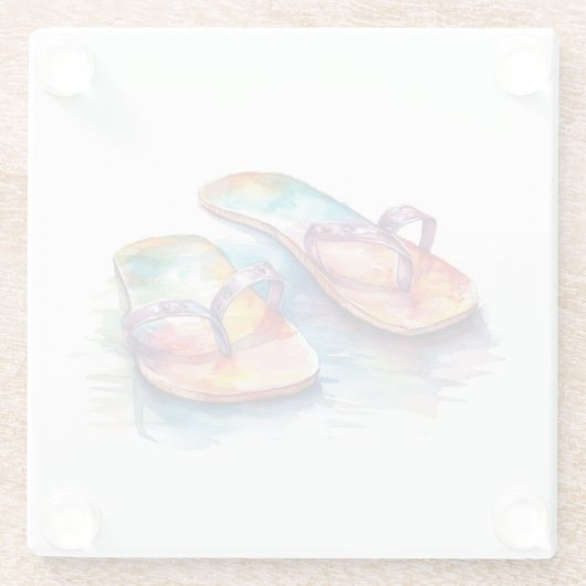 Rainbow Reef Flip Flops Glasuntersetzer (Rückseite)