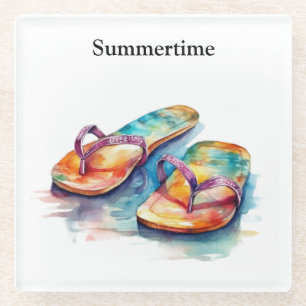Rainbow Reef Flip Flops, individuell Glasuntersetzer