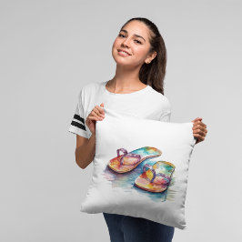 Rainbow Reef Flip Flops Kissen