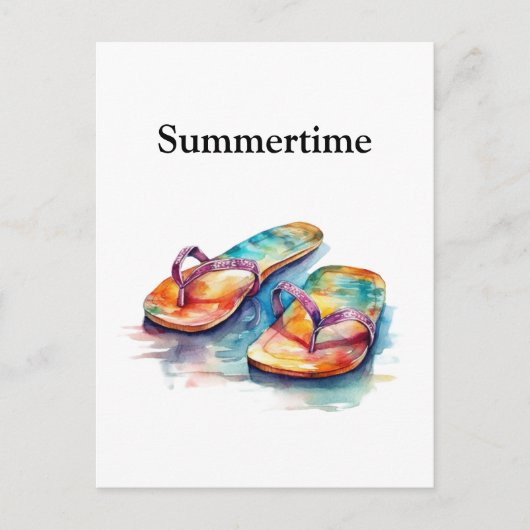 Rainbow Reef Flip Flops Postkarte (Vorderseite)