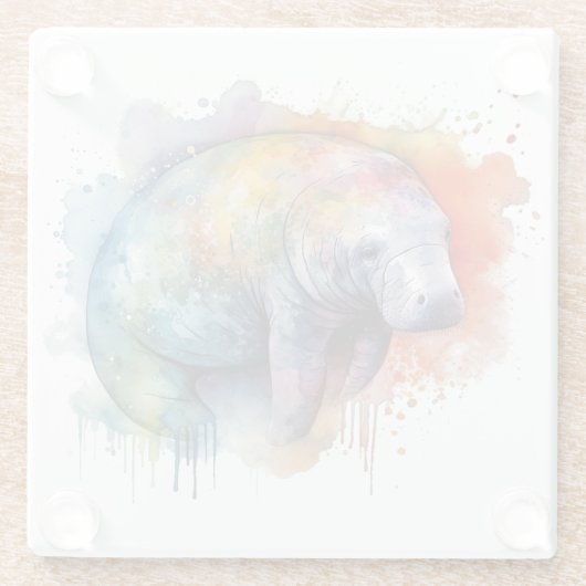 Rainbow Reef Manatee Glasuntersetzer (Rückseite)