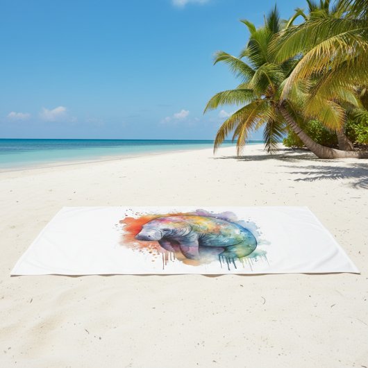Rainbow Reef Manatee, kundenspezifisch Badehandtuch