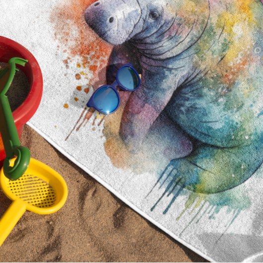 Rainbow Reef Manatee, kundenspezifisch Badehandtuch