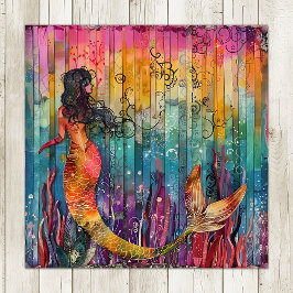 RAINBOW REEF MERMAID COLORFUL POSTER