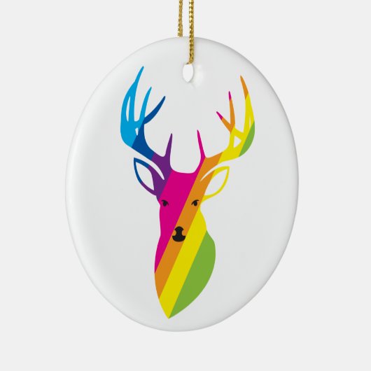 Rainbow Reindeer Keramikornament (Rechts)
