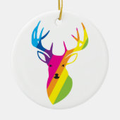 Rainbow Reindeer Keramikornament (Vorne)