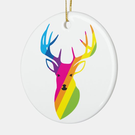Rainbow Reindeer Keramikornament (Links)