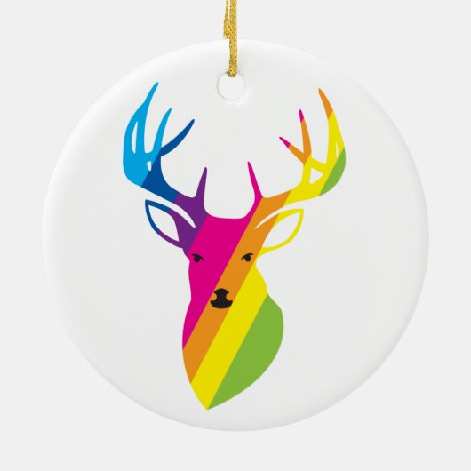 Rainbow Reindeer Keramikornament (Hinten)