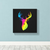 Rainbow Reindeer Leinwanddruck (Insitu (Holzboden))