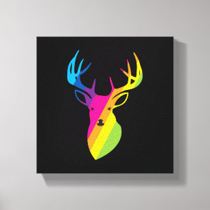 Rainbow Reindeer Leinwanddruck