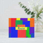 Rainbow Resist Abstraktes Patchwork Muster Postkar Postkarte (Stehend Vorderseite)