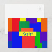 Rainbow Resist Abstraktes Patchwork Muster Postkar Postkarte (Vorne/Hinten)