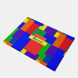 Rainbow Resist Patchwork Quilt Design Door Mat Fußmatte