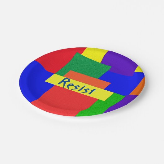 Rainbow Resist Patchwork Quilt Design Paper Teller (Schrägansicht)