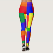 Rainbow Resist Patchwork Textured Quilt Look Leggings (Rückseite)