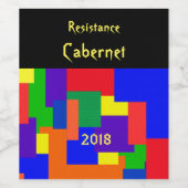 Rainbow Resist Patchwork Weinetikett (Einzelnes Label)