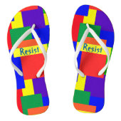 Rainbow Resist Textured Quilt Design Flip Flops Badesandalen (Fußbett)