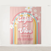 Rainbow Retro Aight ist ein Vibe Groovy 8. Geburts Wandteppich (Vorderseite)