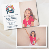 Rainbow Retro Class of 2024 Abschluss 2 Foto Einladung