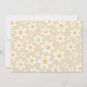 Rainbow Retro Daisy Foto zum ersten Geburtstag lad Mitteilungskarte (Rückseite)