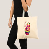 Rainbow Retro Gefärbte Krawatte Psychedelic Peace Tragetasche (Vorderseite (Produkt))
