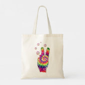 Rainbow Retro Gefärbte Krawatte Psychedelic Peace Tragetasche (Rückseite)
