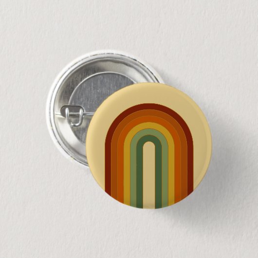 Rainbow Retro Groovy Layered Button (Vorne & Hinten)