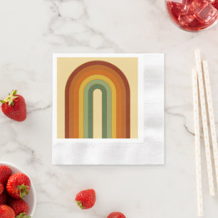 Rainbow Retro Groovy Layered Serviette