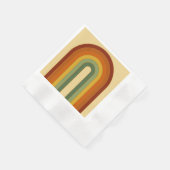Rainbow Retro Groovy Layered Serviette (Ecke)
